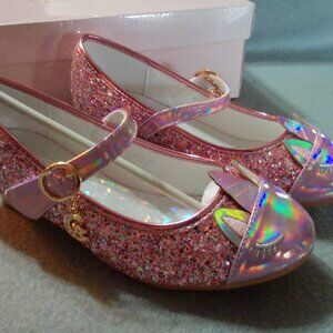 Furdeour Girls Dress Shoes Mary Jane Party Glitter Flats Unicorn Sparkle Size 3